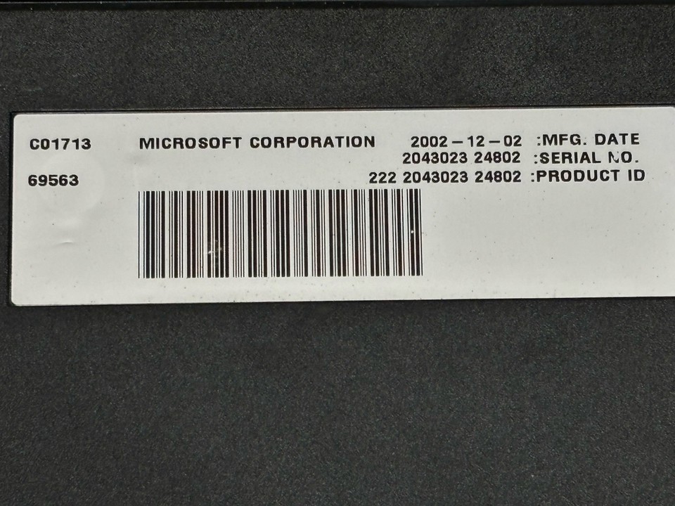 Vintage Microsoft Original Xbox Console OEM Cords Manual Intec Game ...