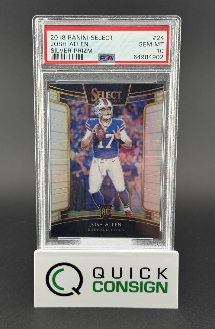 JOSH ALLEN 2018 SELECT CONCOURSE ROOKIE FOOTBALL SILVER PRIZM RC PSA 10 Q6995