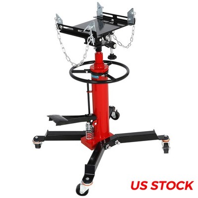 1800 lbs 2 Stage Hydraulic Transmission Lift w/Jack 360° Swivel Wheel Foot Pedal