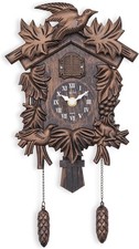 Acctim Hamburg Cuckoo Pendulum Wall Clock, Black Brown 