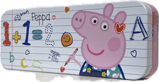 Pencil Box, 1 of Peppa Pig Tin Pencil Case Green Size 8''x3''x1.5''