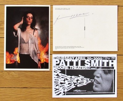 Signed PATTI SMITH NEW ORLEANS Postcard 1978 Annie Leibovitz w/event card EXC