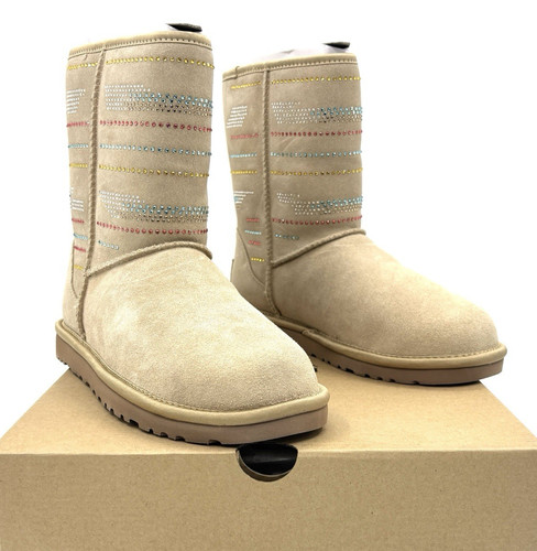 Ugg Australia Classic Short Serape Bling Leather Boots Women's Size 6