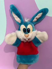 Vintage 1990s Tiny Toons Buster Bunny Puppet With Rare Factory Error Tag