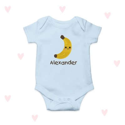 Banana Baby Grow, bestickte süße Babykleidung, Jungen Mädchen personalisierte Geschenke