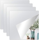 Honcet 4 Pcs Mirror Stickers 20x20cm, Self Adhesive 20x20cm-4pcs, Square 
