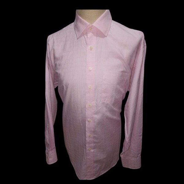 Men Balmain Shirt Pink Cotton 46 / 3XL / 54