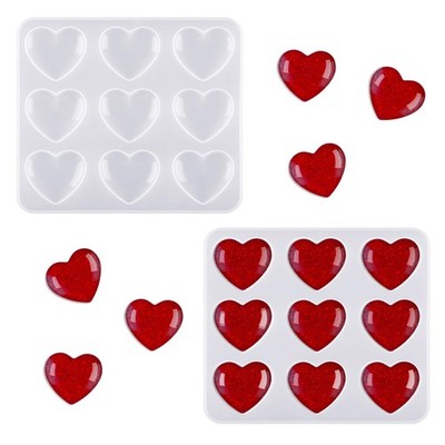 WILLBOND Valentine Heart Resin Mold, Silicone Molds for White 
