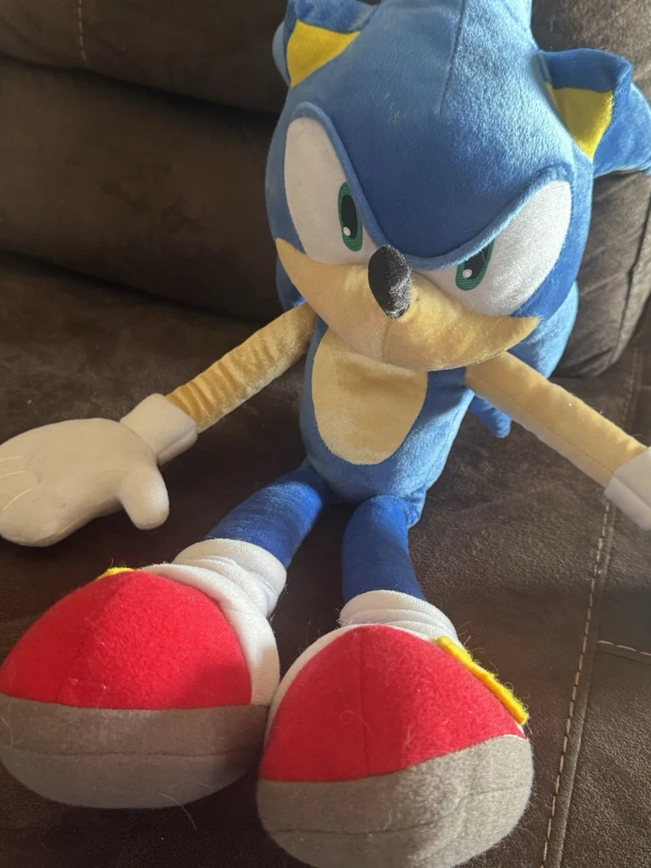 Juguete de peluche SEGA Sonic the Hedgehog XL extra grande Jumbo ~24 pulgadas *RARO* Foto 3 de 4