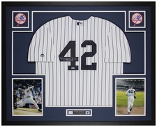 Mariano Rivera Autographed and  Framed P/S Yankees Jersey Auto Beckett COA