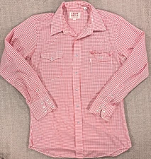 Levi's Shirt Western USA Made Pearl Snap Shirt Men 17-36 Plaid Button Cowboy
