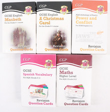 CGP GCSE Revision Cards Power & Conflict Maths Spanish Macbeth Christmas Carol