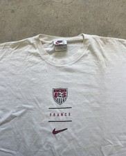 Vintage Nike USA 1998 World Cup France Soccer White T-Shirt Mens Medium 