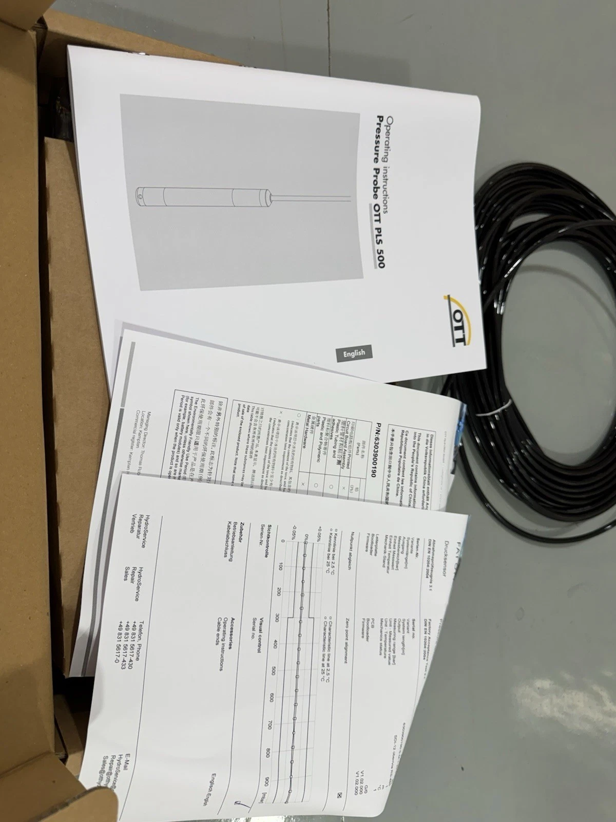 HydroMet Ott PLS 500 Pressure Level Sensor Metric 0 SDI-12 Brand New Open Box 8