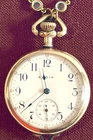 Antique Elgin Pocket Watch Pendant 1907 Gold Filled Wadsworth Monogram Chain