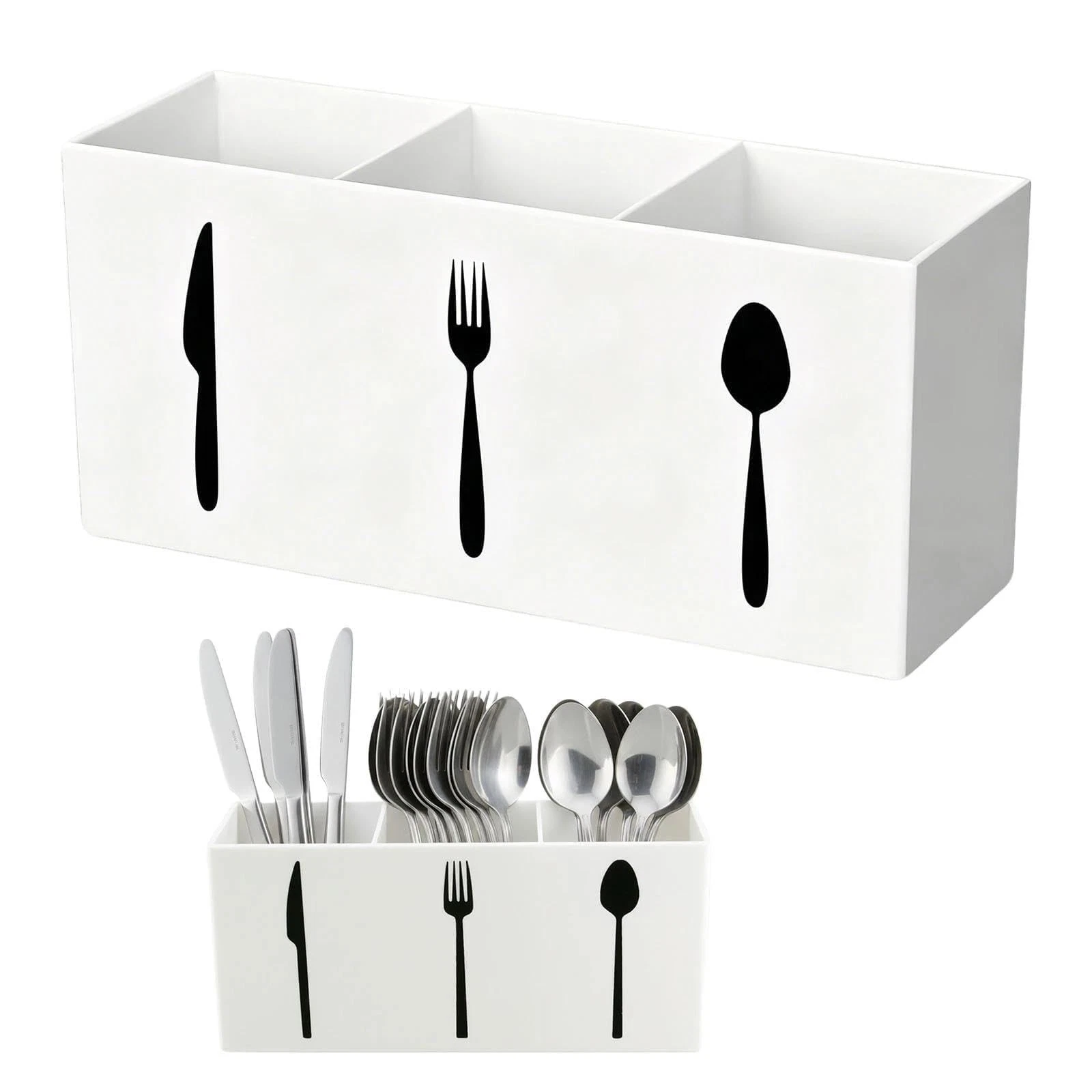 Utensil Holder,Kitchen Countertop Organizer,Silverware Organizer,3 Compartmen...