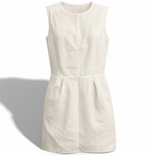 LOUIS VUITTON PARIS MARC JACOBS ERA WHITE SLEEVELESS ELEGANT DRESS SILK SIZE 38