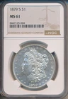 1879-S MORGAN SILVER DOLLAR **NGC CERTIFIED MS 61** FREE SHIP!!!