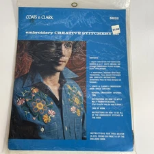 Coats & Clark Creative Stitchery Kit 5832 Heat Transfers & Floss VTG 1970s New