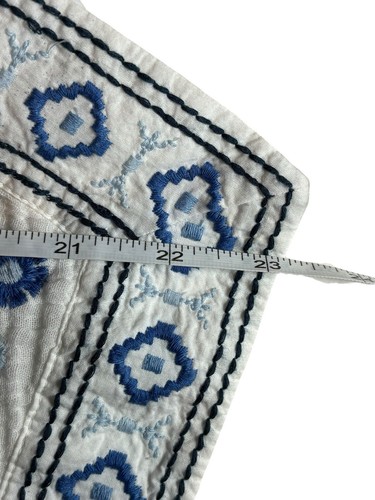 J. Jill Gauzy Embroidered White Cardigan Blouse Top Blue Floral Lightweight M - Bild 8 von 8