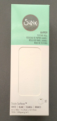 Sizzix Surfacez Textur Rolle - 6'' x 48'' - weiß - 664909 Neu