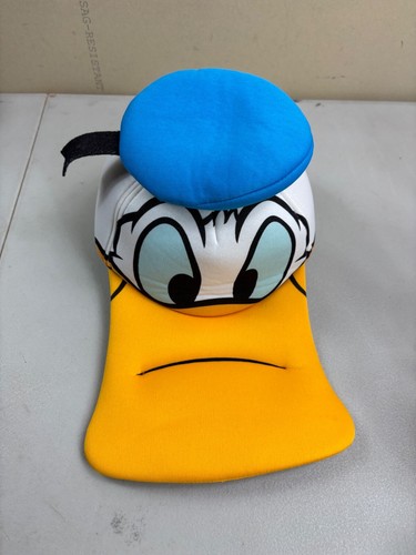 Disney Donald Duck Face Foam Adult Hat Cap One Size Elastic Back Disney Parks - Picture 2 of 10