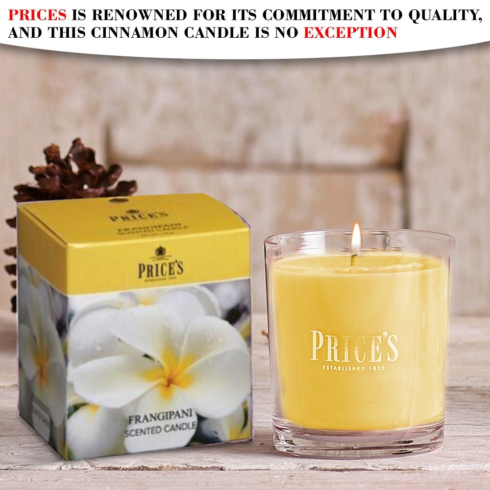 Price's Frangipani Scented Candle Jar Floral Fragrance Gift Long Burn