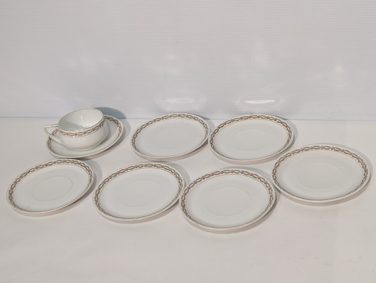Lot of 8: Antique Rosenthal Selb Bavaria Donatello Roses Porcelain
