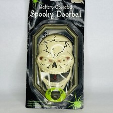 Skeleton Skull Doorbell Spooky Sounds Lights and Surprise Spider WORKS New