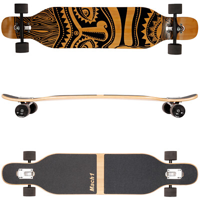 Mach1 Bambus Longboard mit Keramik Kugellager Camber Drop Through Cruiser Board