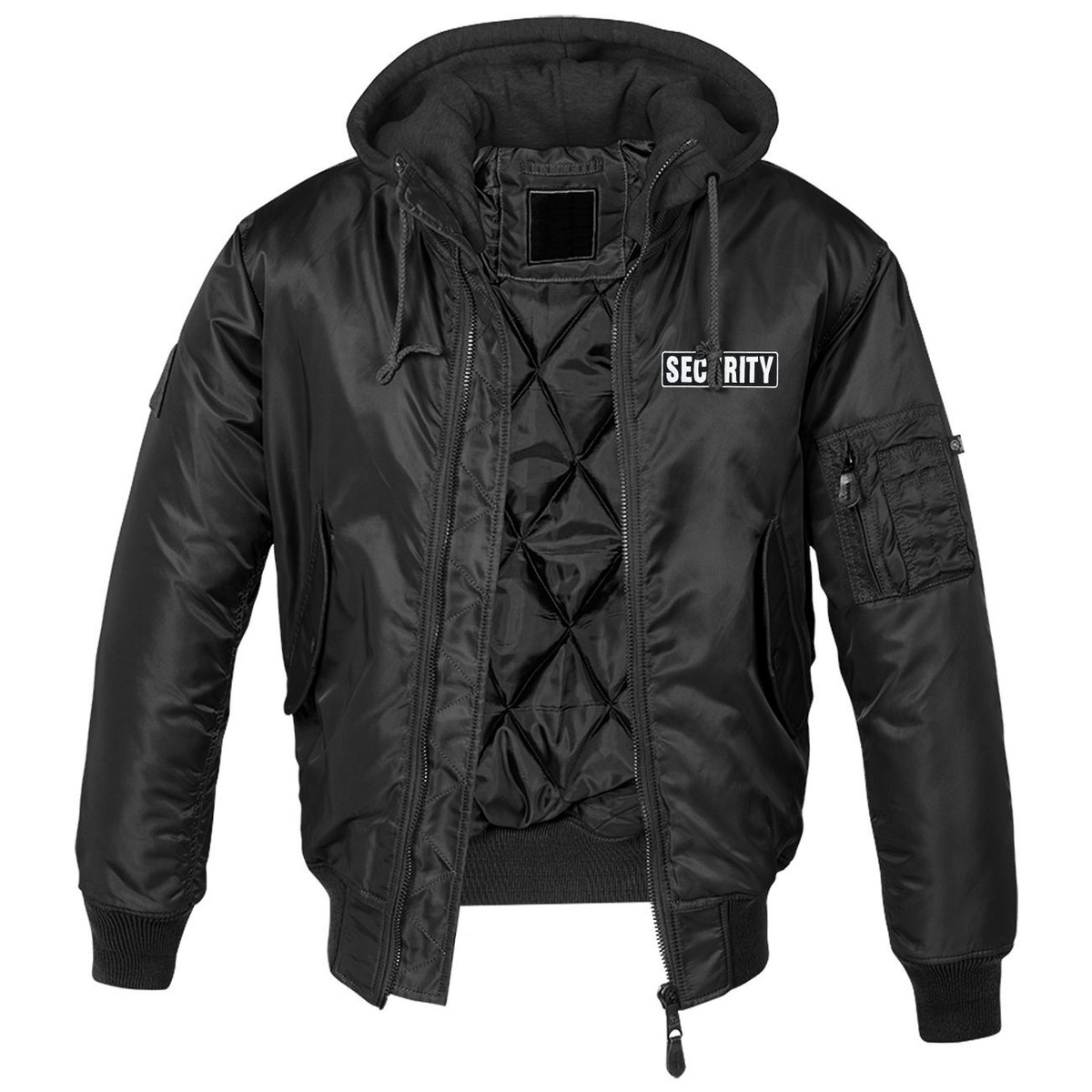 MA1 Bomberjacke mit Kapuze gefüttert Winter Version SECURITY Firma