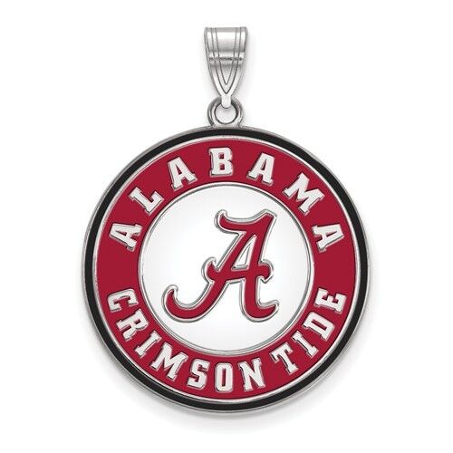 Sterling Silver LogoArt University of Alabama XL Enameled Disc Charm Pendant - Picture 1 of 2