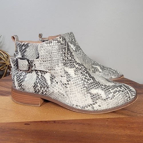 Steven Chavi Leather Snakeskin Ankle Boots Booties Size 8 snake print casual - Picture 15 of 16