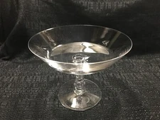 Vintage Val St Lambert Concerto Plain Crystal Compote 6 1/4" Pedestal Bowl