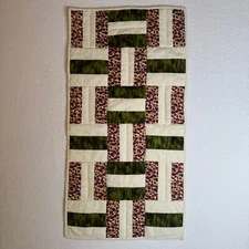 Patchwork Table Runner Cream Green 17.5" x 35" #925