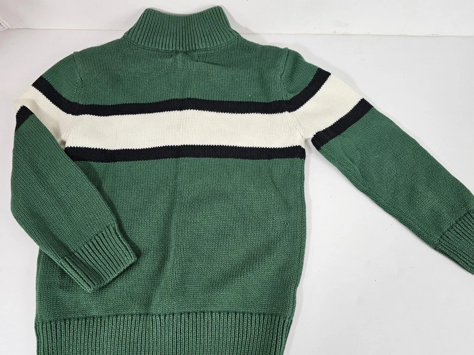 Suéter tejido cuello falso verde de 3 botones talla 6 Chaps para niños pequeños Foto 2 de 4