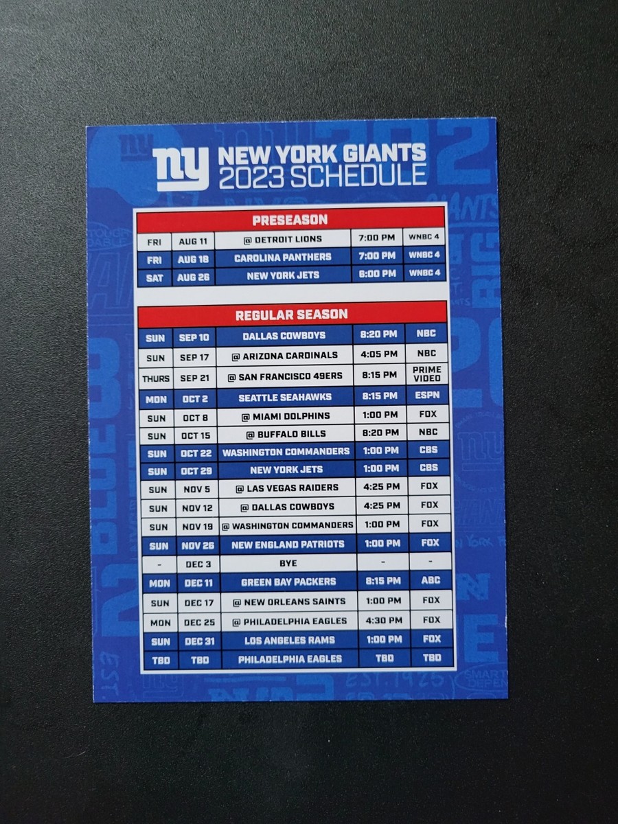 2023-new-york-giants-schedule-cool-nfl-sked-new-5-x7-ebay