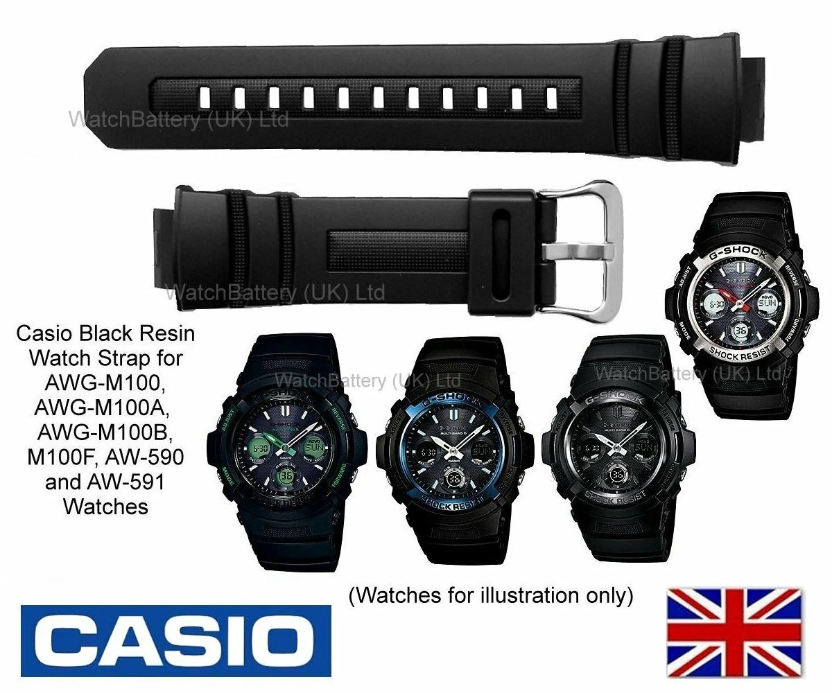AW-590 Casio Watch Strap Band AW-590 AW-591 AWG-100 AWG-101 AWG-M100 AWR-M100