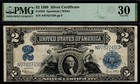 1899 $2 Large Size Blue Seal Silver Certificate! Certified Pmg Very Fine 30!