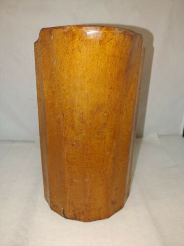 RARE 19TH CENTURY PRIMITIVE WOODEN 8 1/2" NOGGIN PITCHER ANTIQUE - Picture 2 of 8