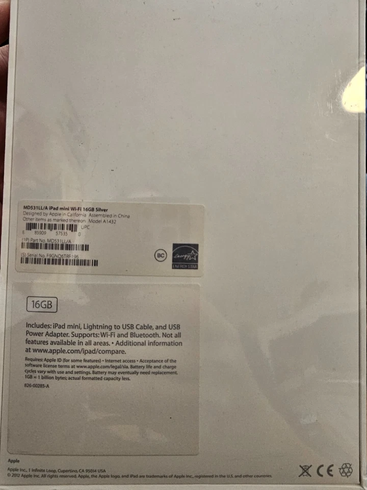 Sealed Box - Apple iPad Mini A1432 16GB Wi-Fi - White (MD531LL/A) 2012 - New - Image 3 of 3