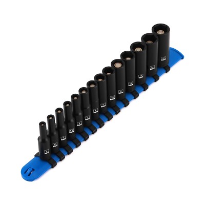 14PCS 1/4''Drive Magnetic Impact Socket Set Deep 6-Point Metric 4mm to 15mm CR-MO