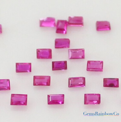 Natural Ruby Baguette Faceted Loose Gemstone 2.5x1.5, 2.5x2mm, 3x2mm AAA Quality