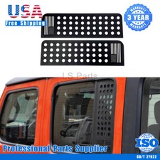 Metal Us Flag Rear Door Glass Cover Trim Fit Jeep Wrangler Jku Jk 2007-17 Pair