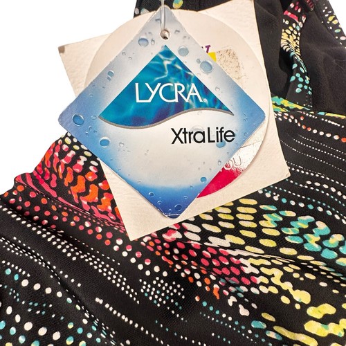 Croft & Barrow Womens Printed Padded Side Drawstring Black Tankini Top Size 6 D - Picture 6 of 12