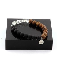 Mineralien Und Edelsteine. Topas Armband Aus Brasilien + Schwarze Onyx Perlen