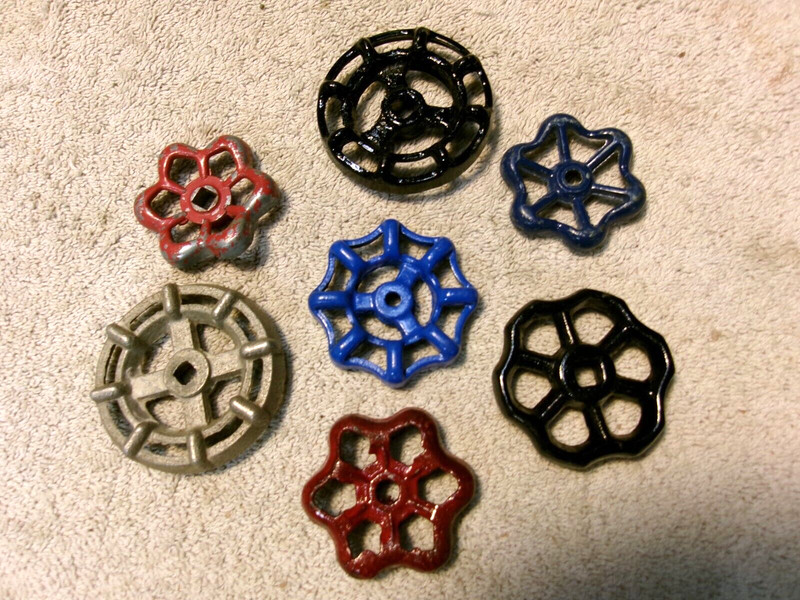 7 vintage water valve handles steampunk