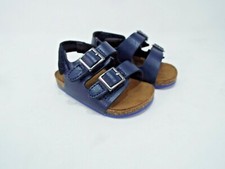 Infant Girl's Size 2 WONDER NATION Navy SANDALS 2 Buckle