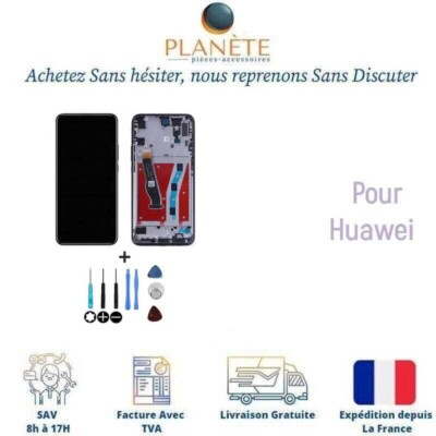 Ecran LCD Oled et Vitre tactile Noir Sur Châssis Pour Huawei