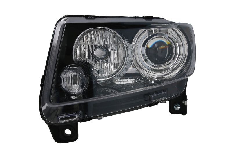 Phare H9 Jeep Compass réglage électrique avec moteur optique noir gauche